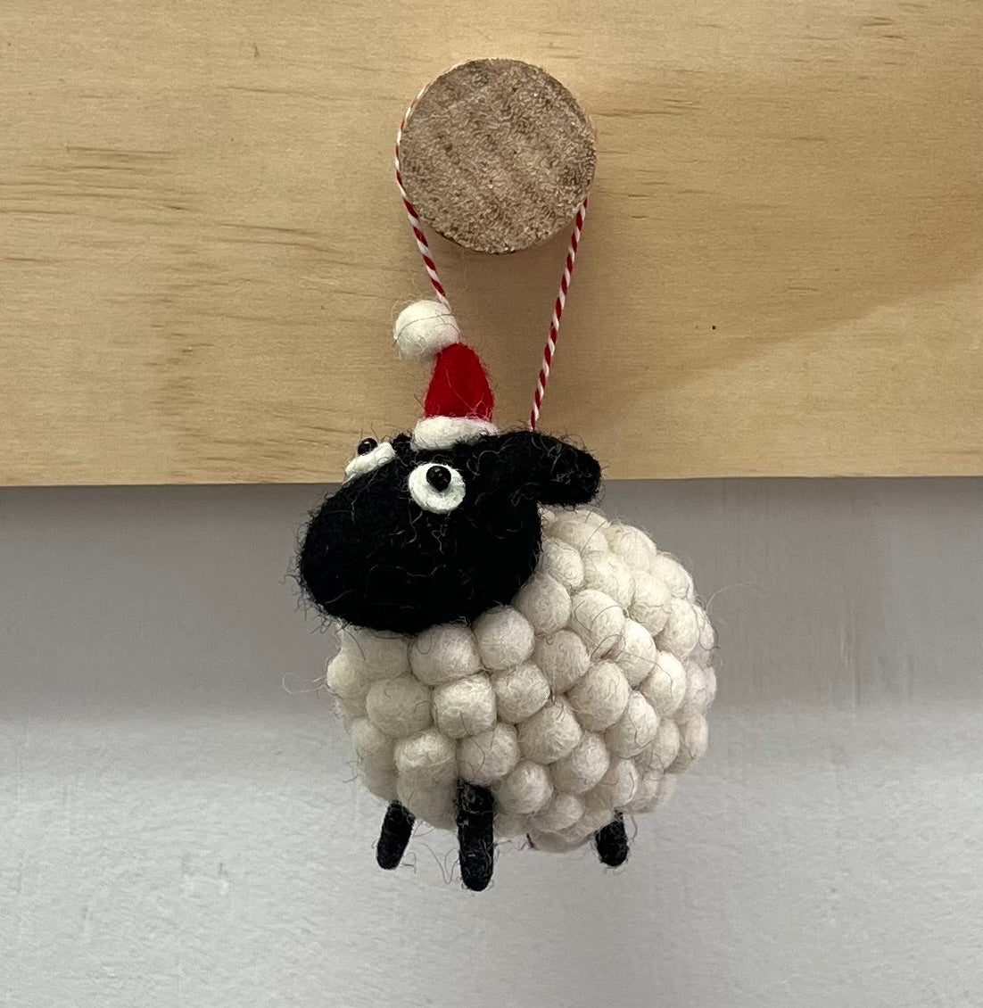 ethik felt || tiny felt ball sheep xmas decorations