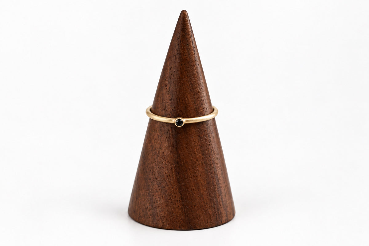 Jaipur gold || single stone stacking ring