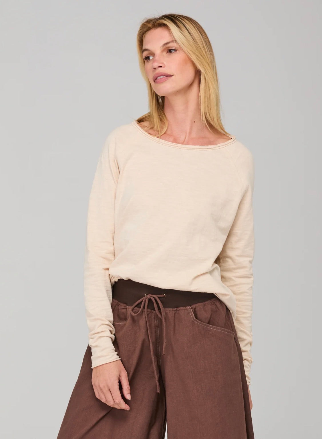 boomshankar || guru pants|| dark taupe contrast stitching