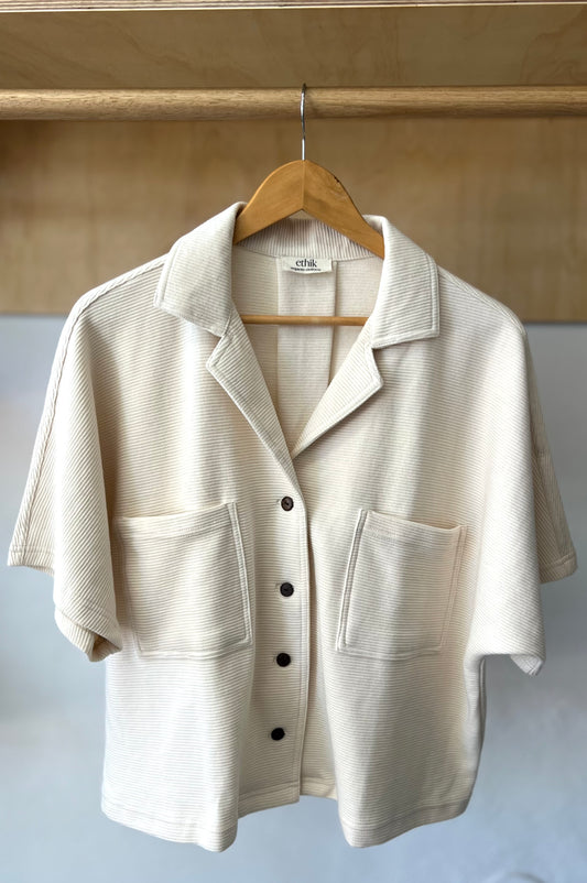 ethik organic cotton || BOXY free size button up top