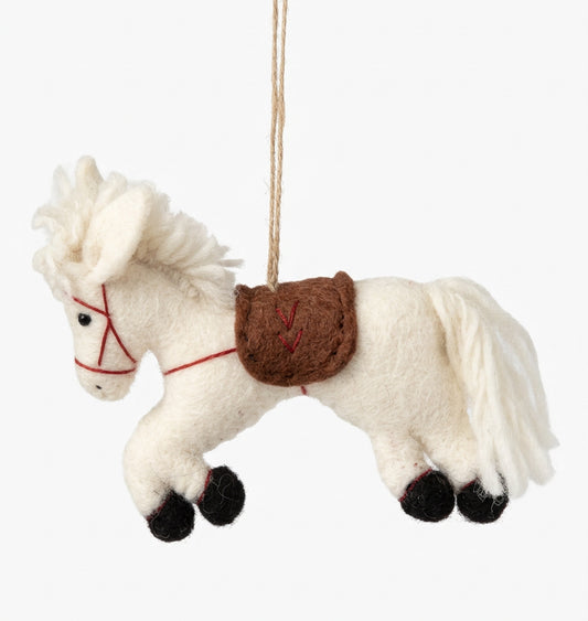 ethik felt || xmas white horse decoration