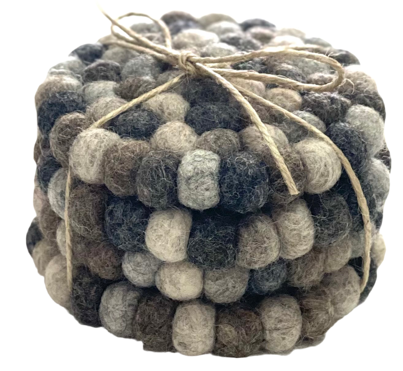 ethik felt ball coaster || natural dye