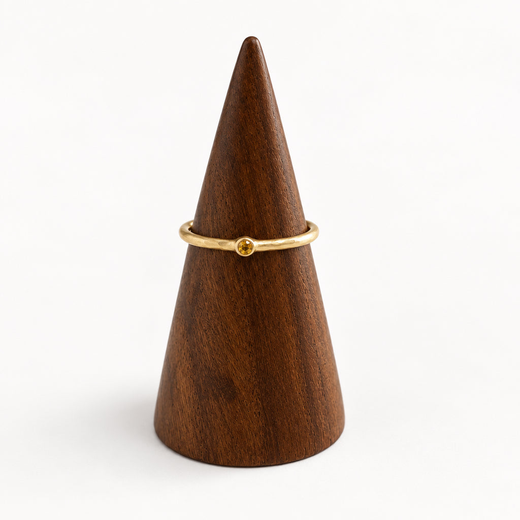 Jaipur gold || single stone stacking ring