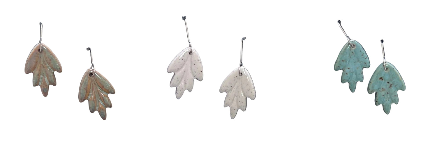 warby range || ceramic earrings || leaf