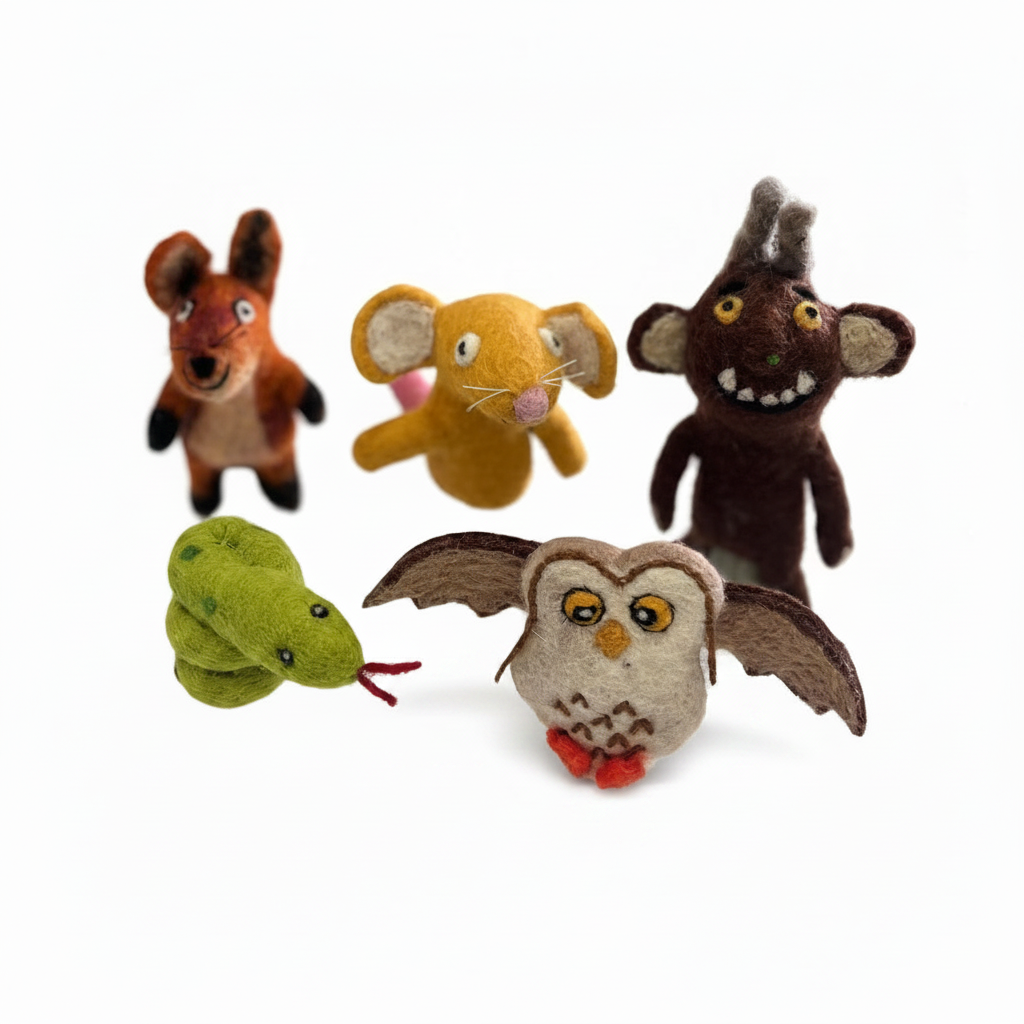 ethik felt || 3 D gruffalo finger puppet set