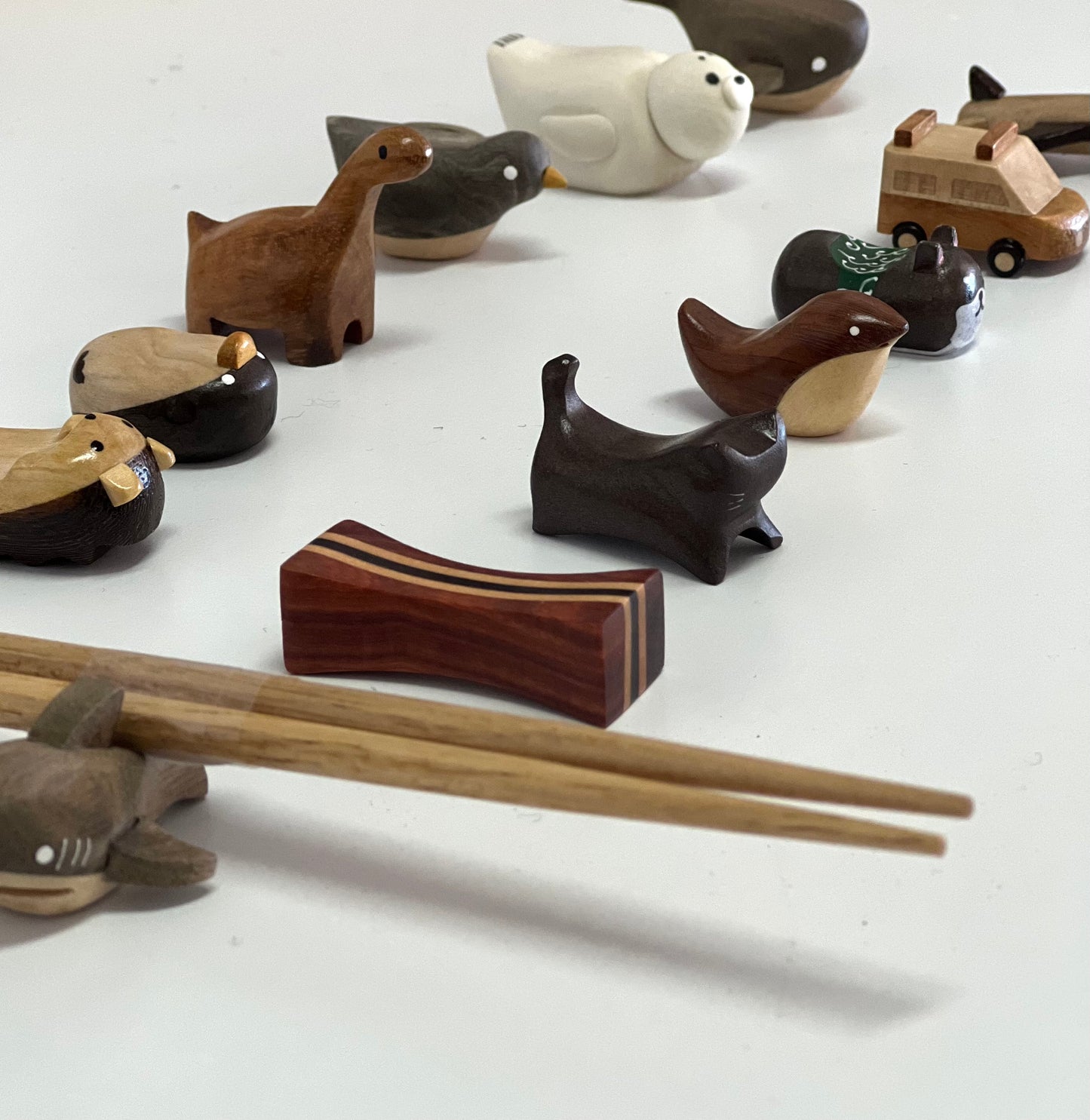 Japanese wooden chop stick holder