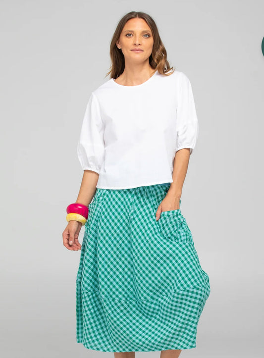 boomshankar || guru skirt || green seersucker