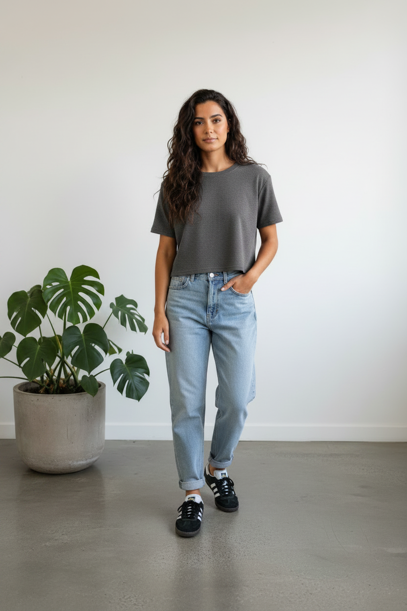 ethik organic cotton || oversized cropped tee