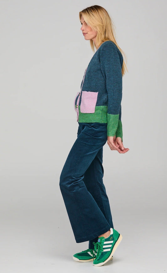 boomshankar || poet cardigan || blue multi