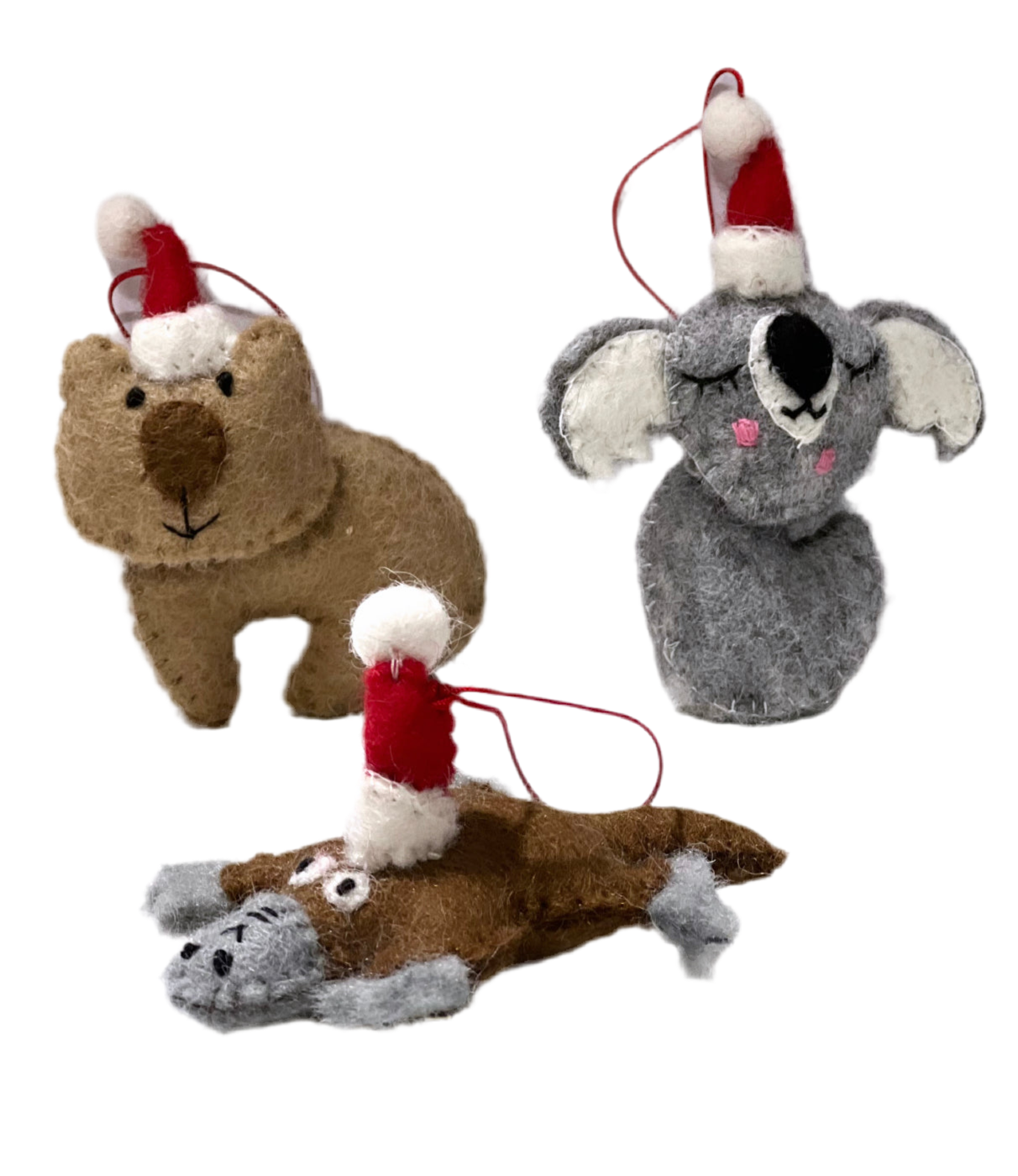 ethik felt ||  2D aussie animal xmas decorations