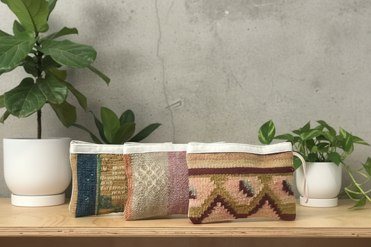 Turkish up-cycled carpet || clutch purse