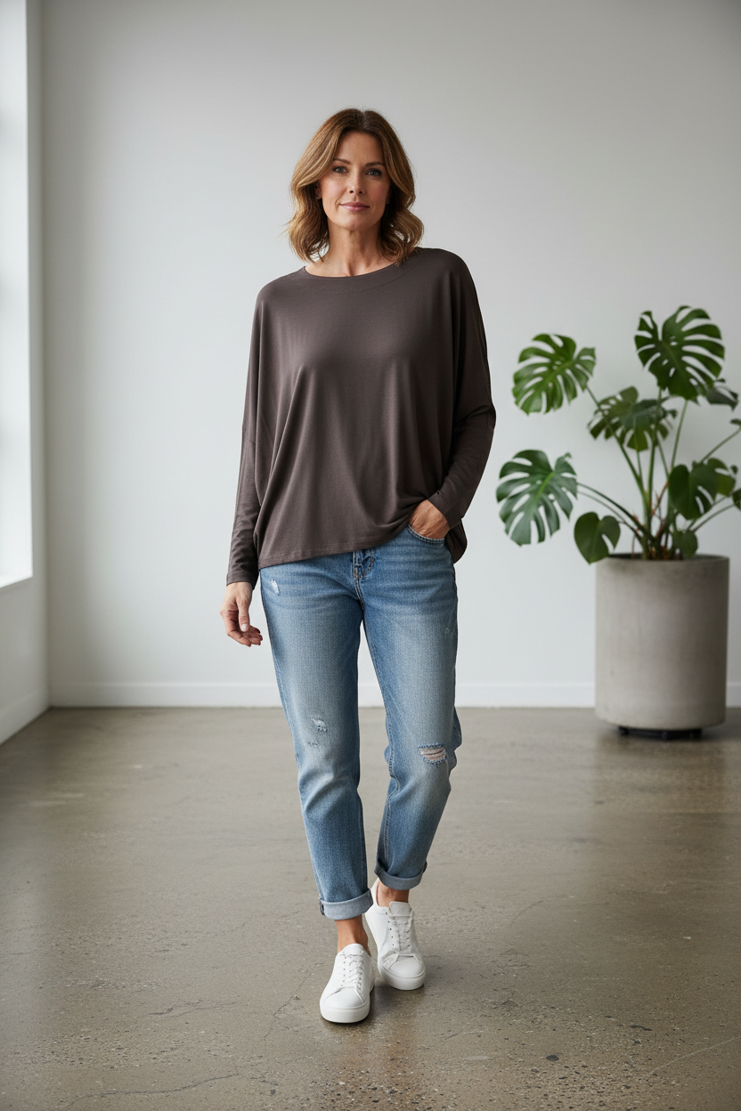 ethik organic cotton || long sleeve oversized tee