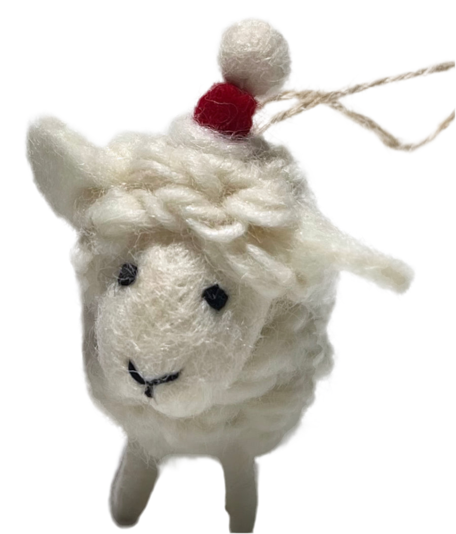 ethik felt || tiny sheep xmas decorations