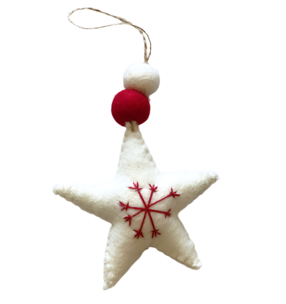 ethik felt || xmas love heart and star decoration