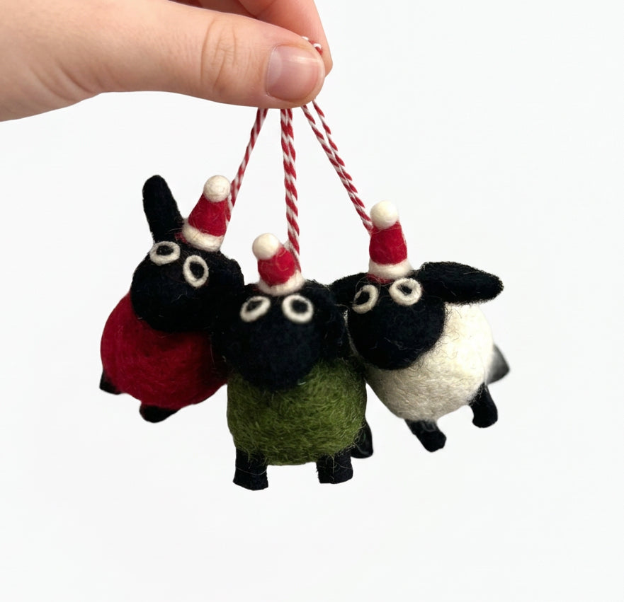 ethik felt || xmas black face sheep decoration