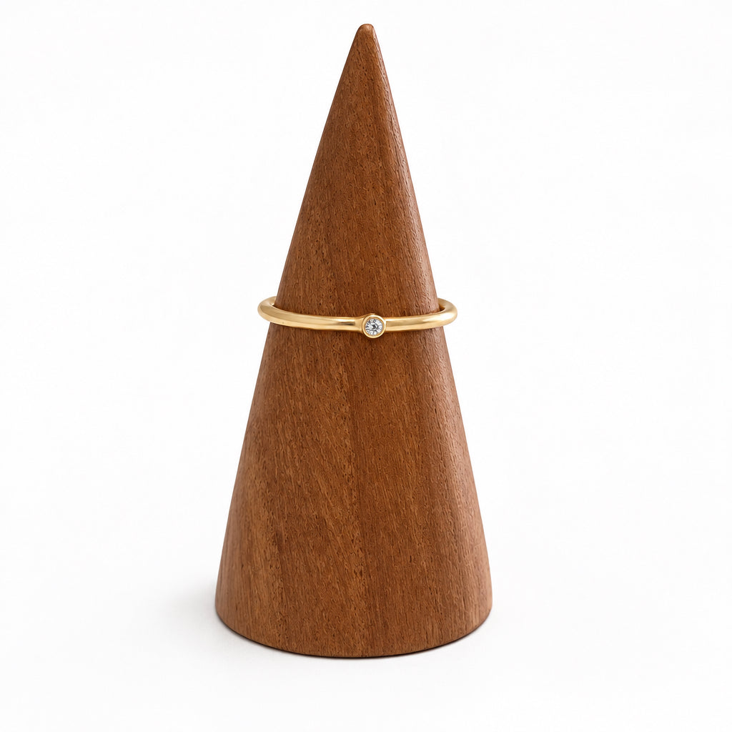 Jaipur gold || single stone stacking ring