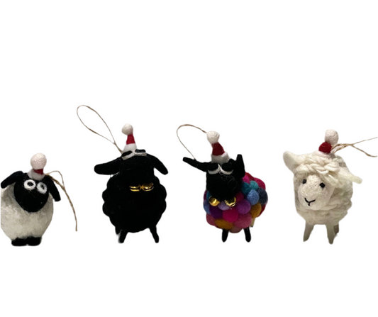 ethik felt || tiny sheep xmas decorations