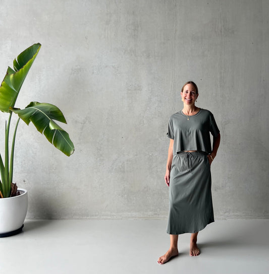 ethik organic cotton || barcelona skirt || agave