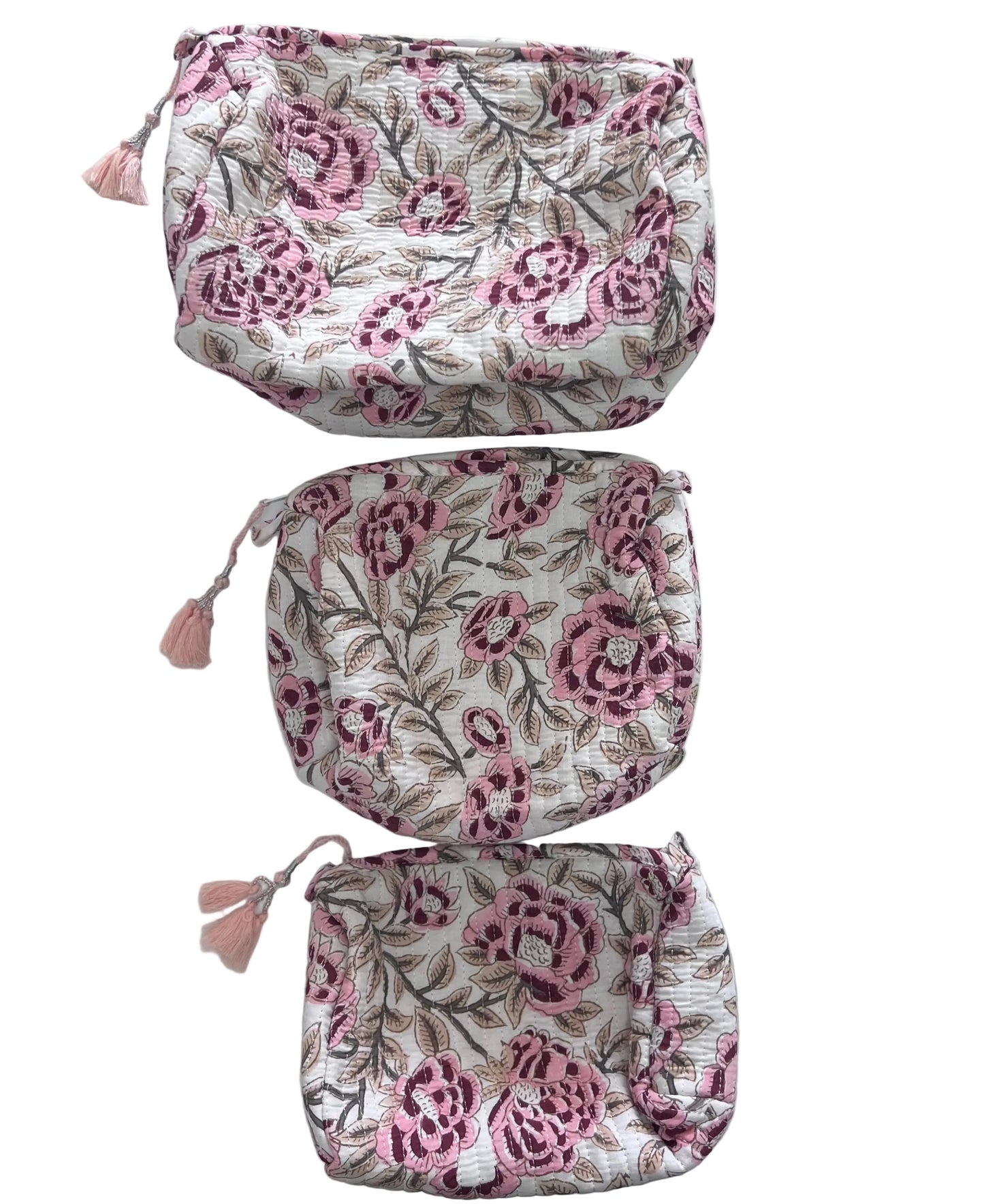 ethik hand block cotton || set of 3 toiletry bags