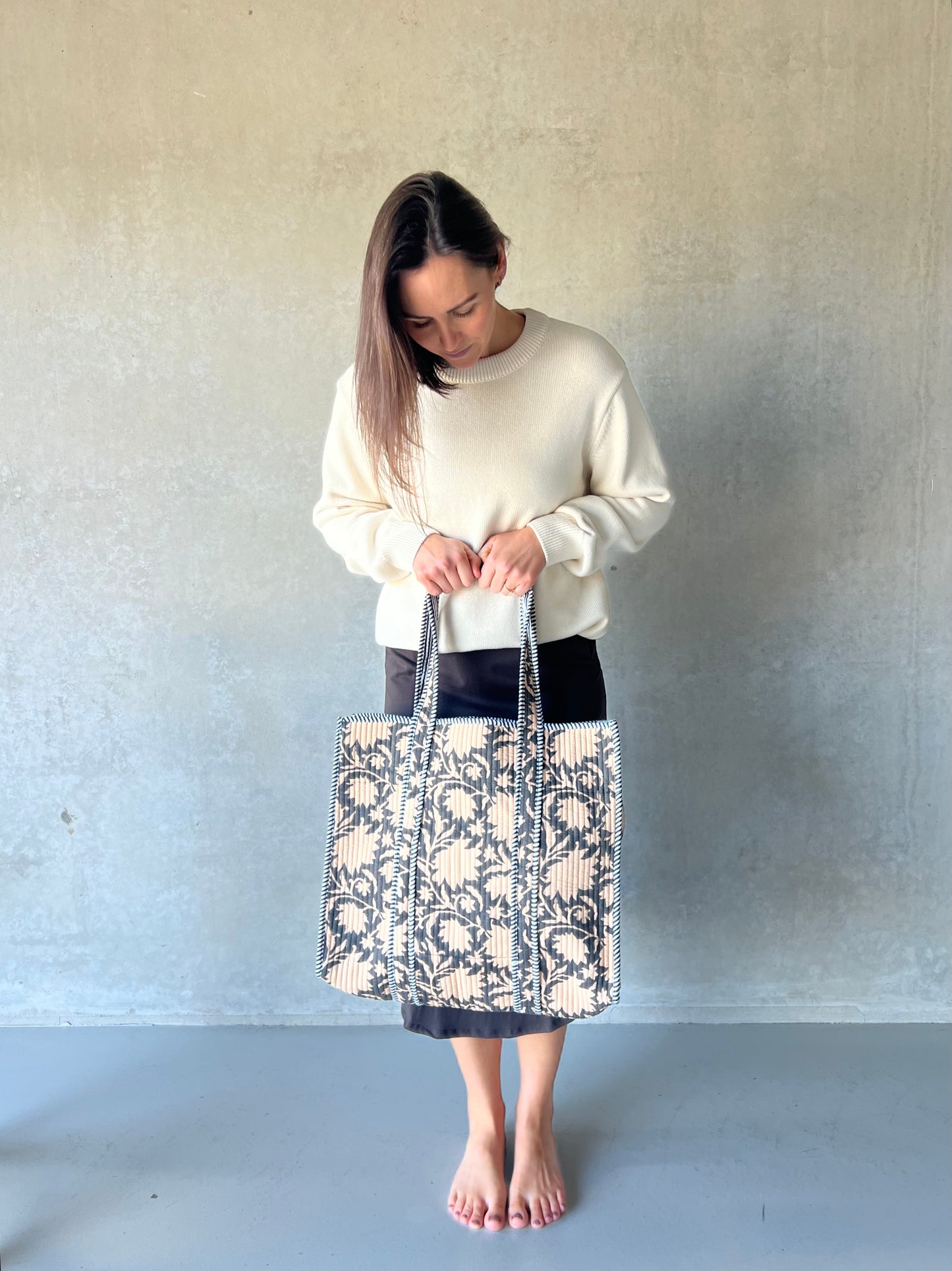 ethik hand block cotton || tote bag