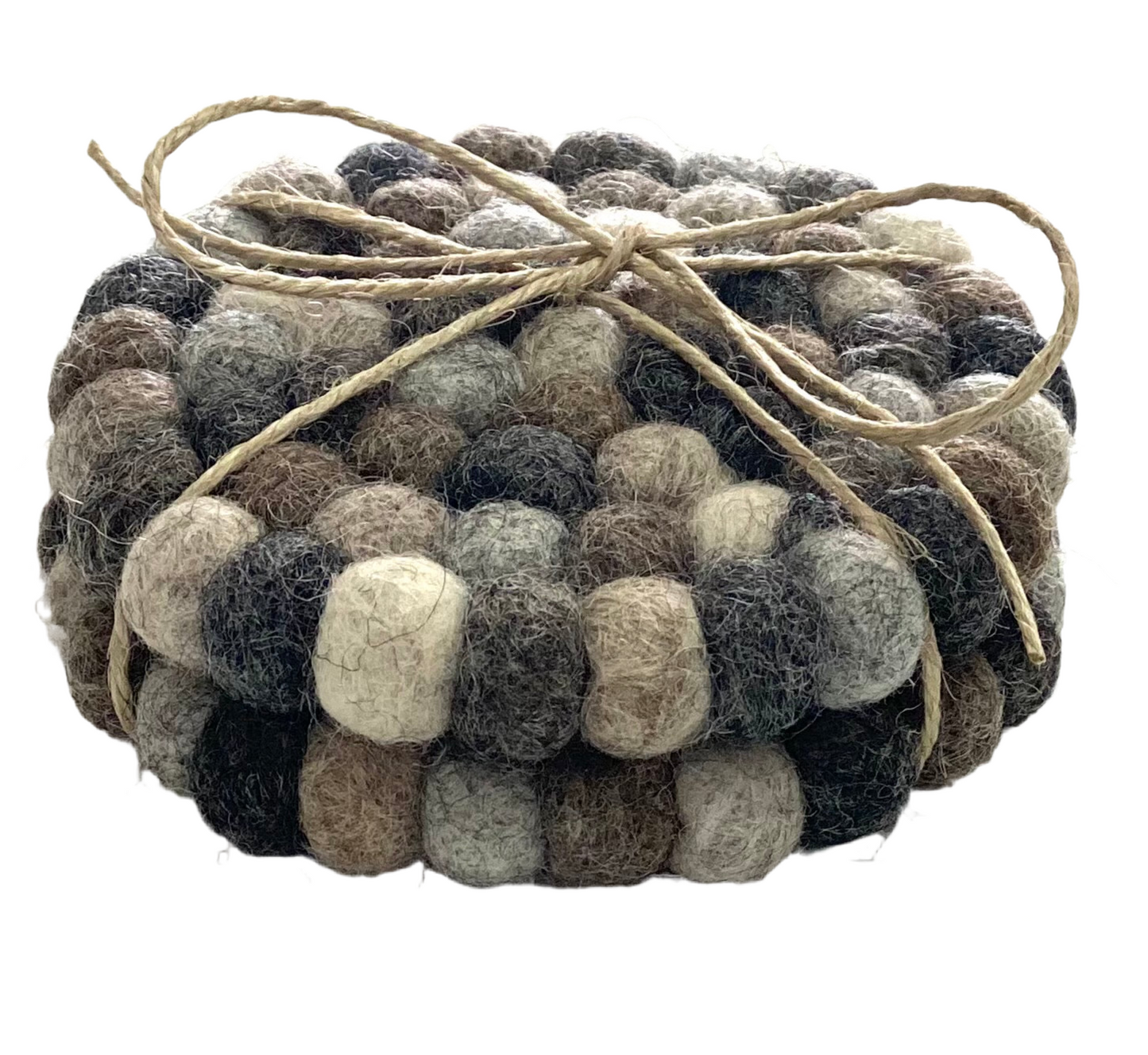 ethik felt ball coaster || natural dye