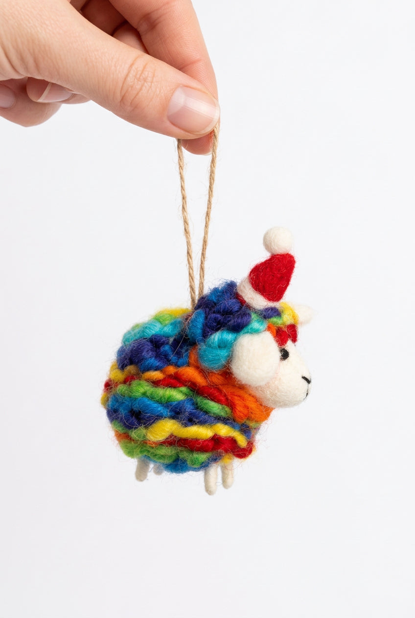 ethik felt || thick loop xmas sheep decoration