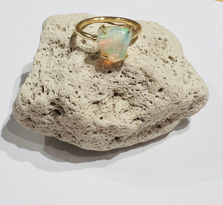 Jaipur gold jewellery || opal claw set ring