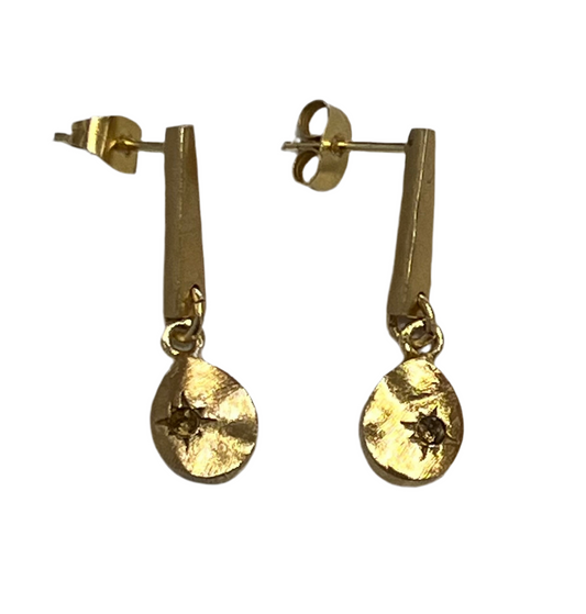 Jaipur gold jewellery || signet stone drop stud earring