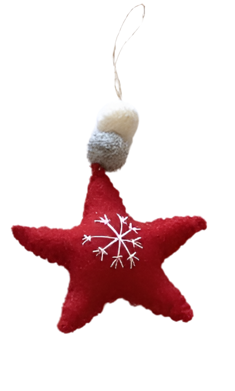 ethik felt || xmas love heart and star decoration