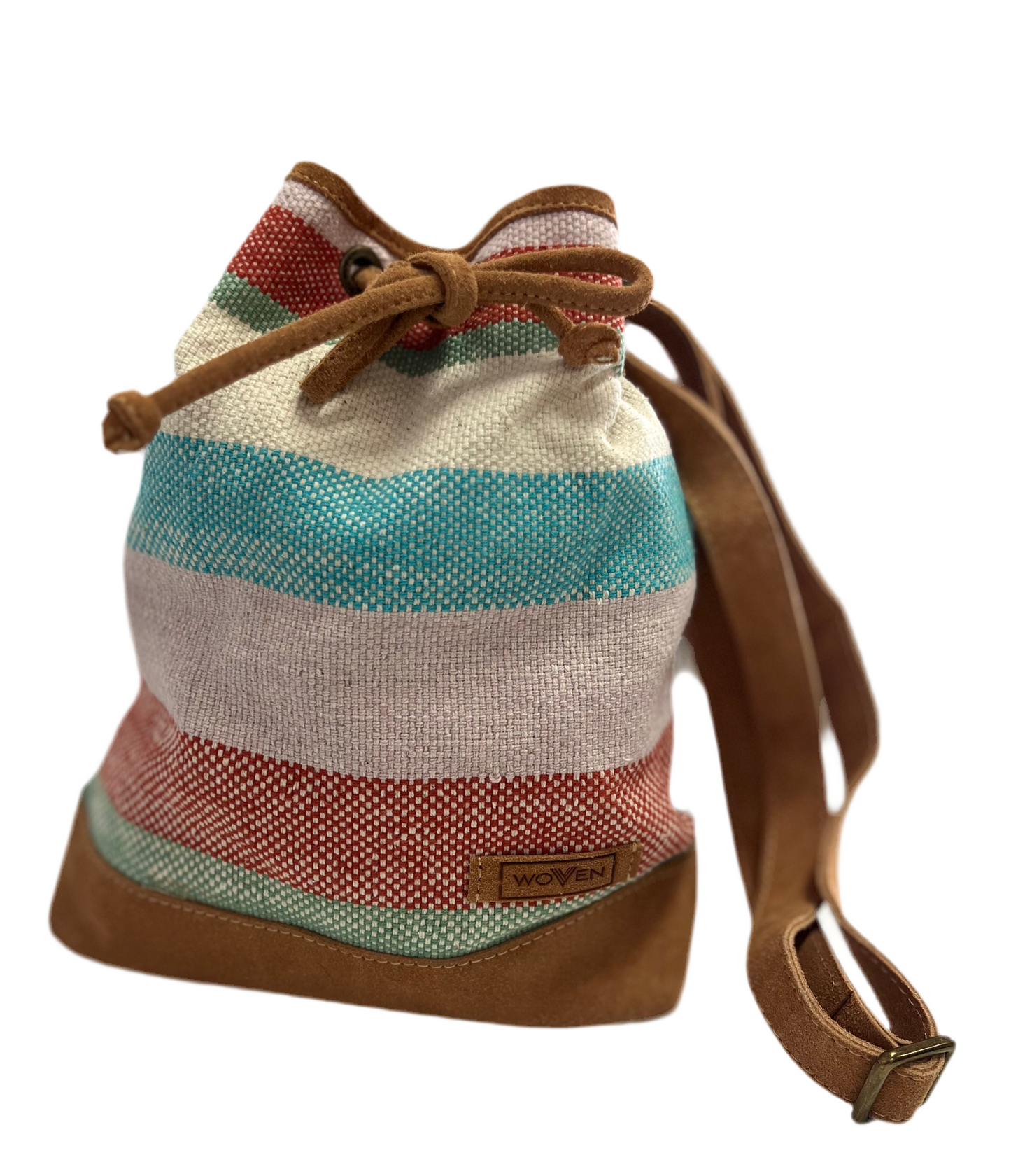 “woven” fair-trade bucket bag