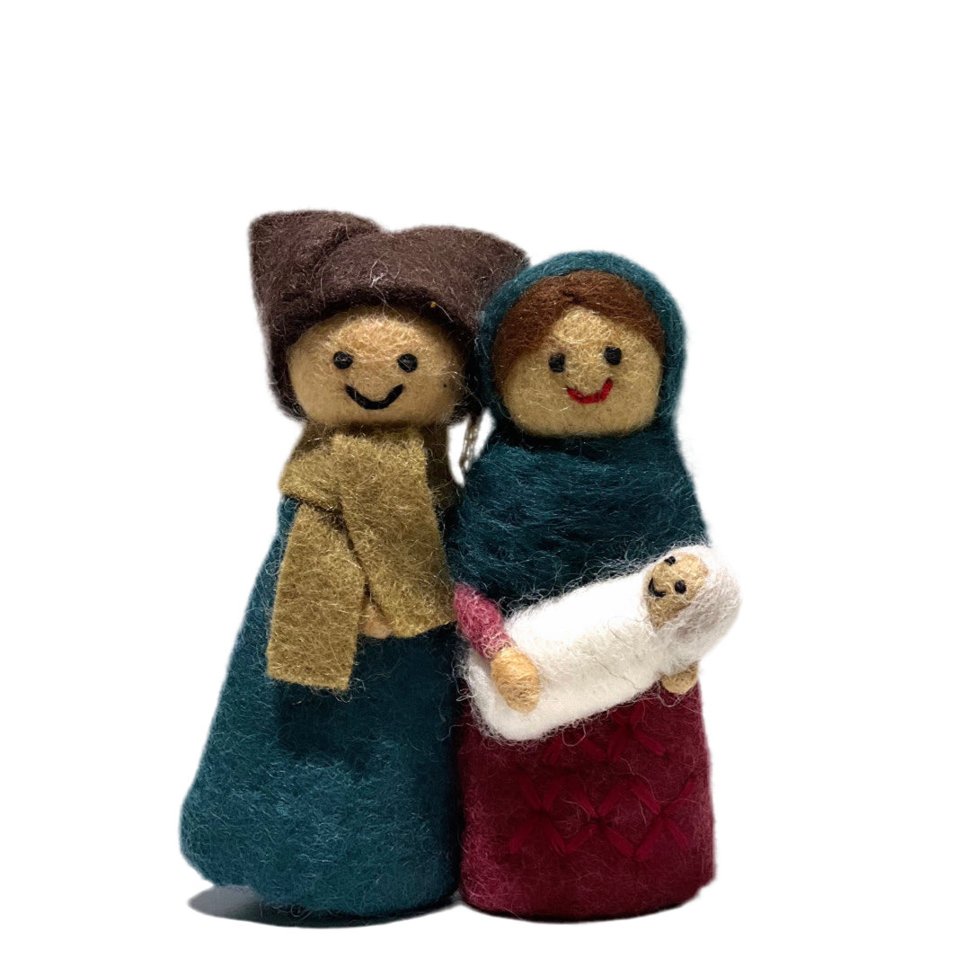 Felt Mary, Joseph and Baby Jesus Xmas decoration