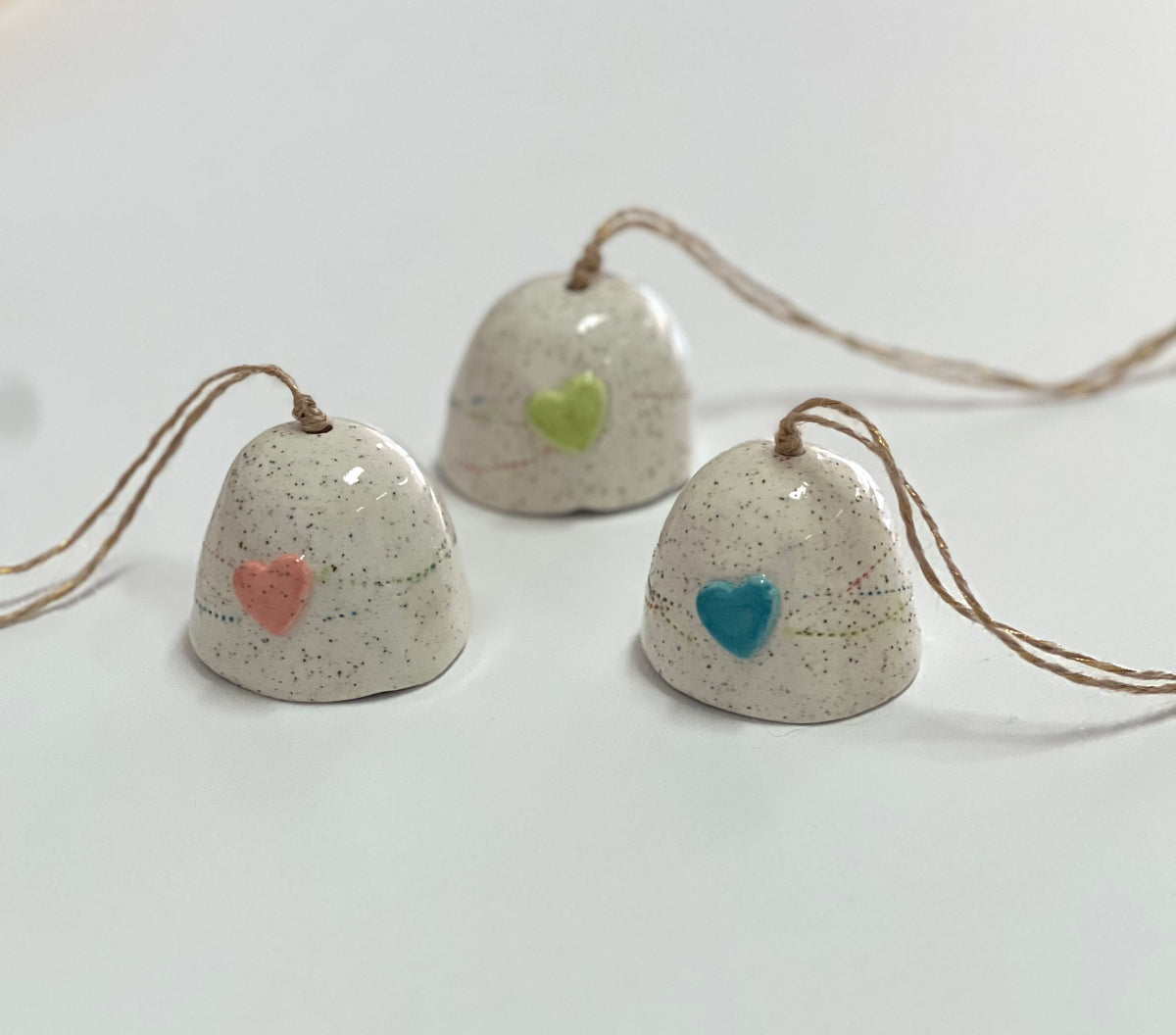 warby range || ceramic xmas decorations || bell with loveheart