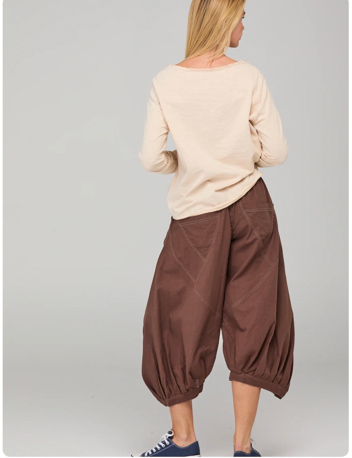 boomshankar || guru pants|| dark taupe contrast stitching