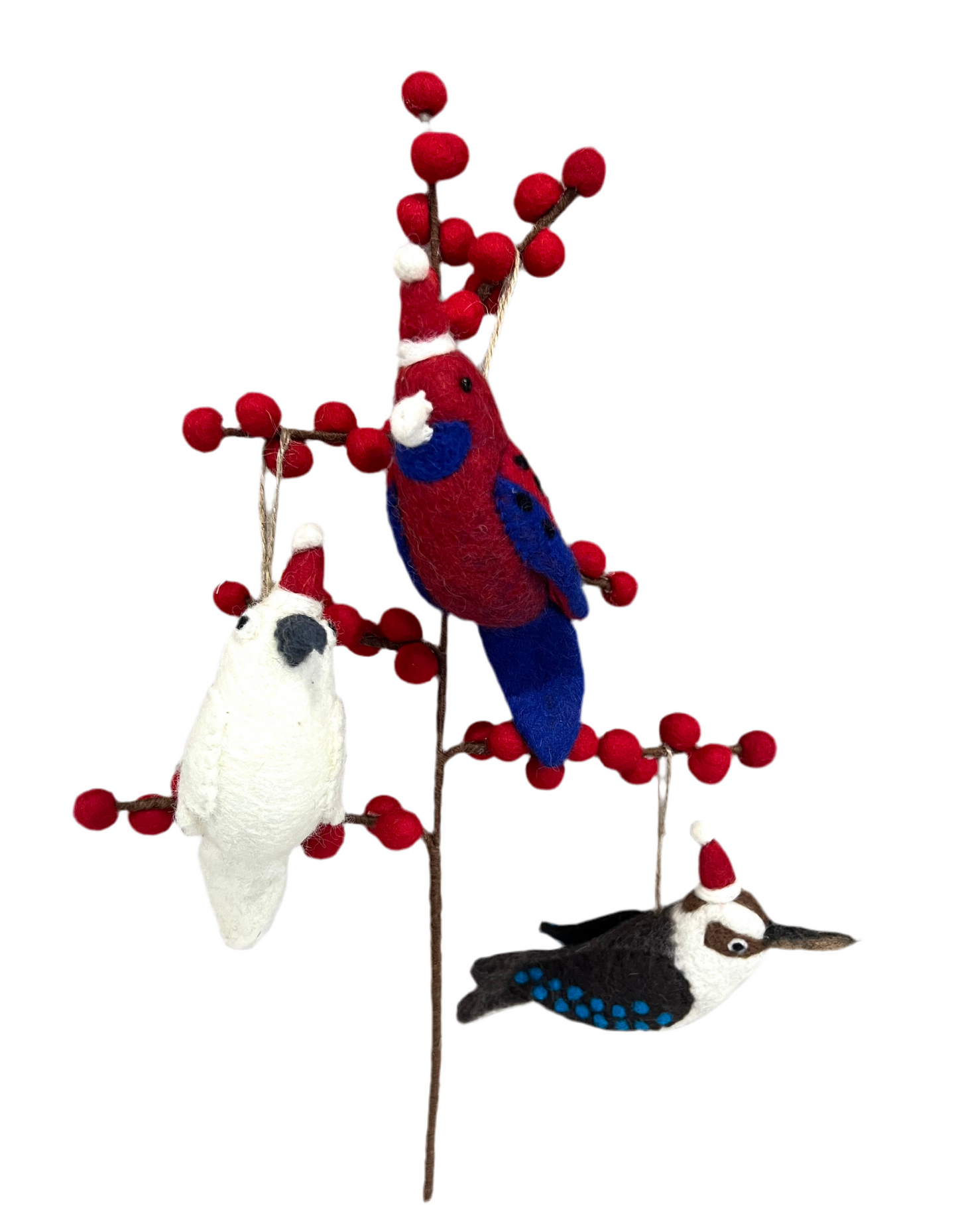 ethik felt || 3D aussie bird xmas decorations