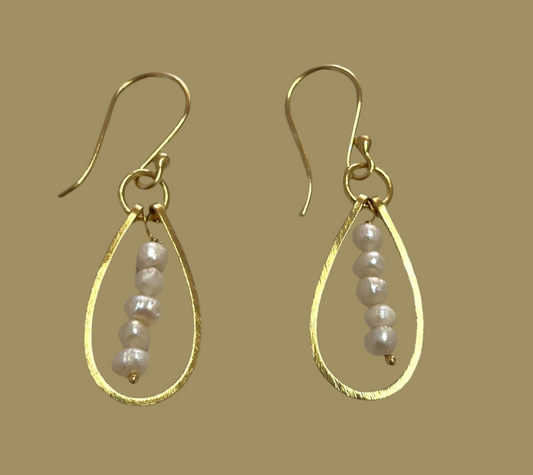Jaipur gold jewellery || pearl tear drop earrings