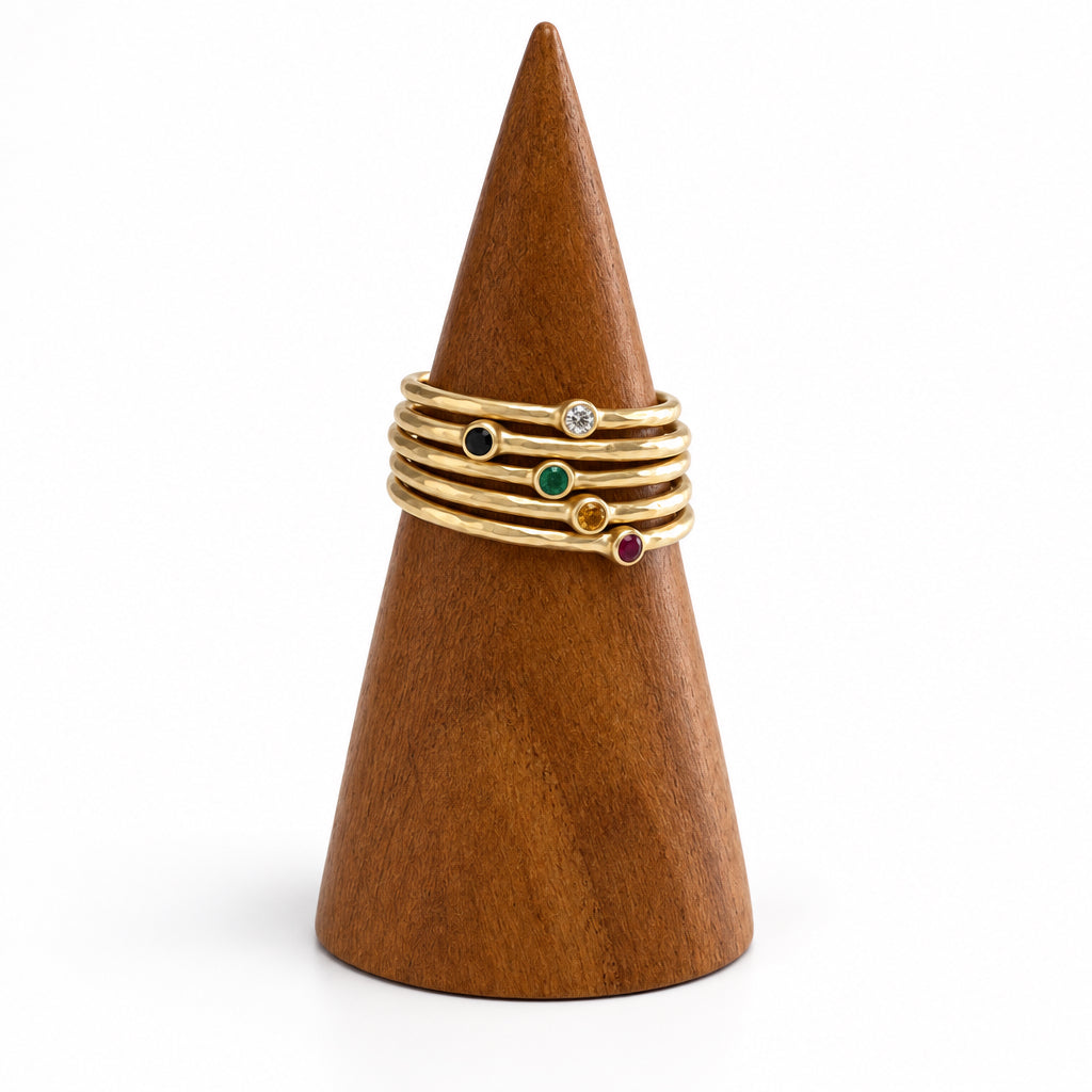 Jaipur gold || single stone stacking ring