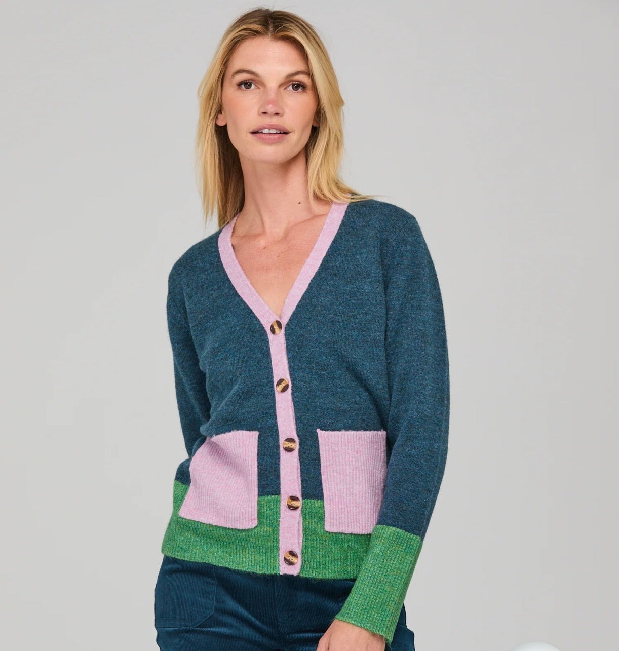 boomshankar || poet cardigan || blue multi