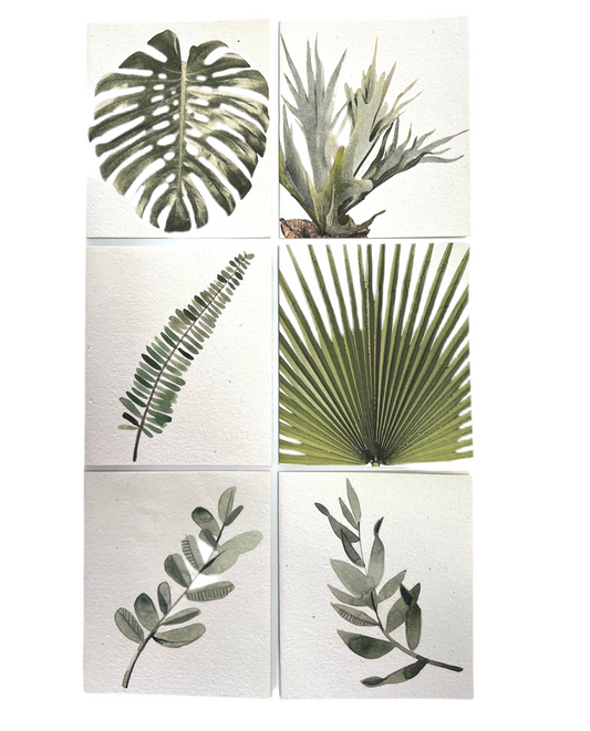 Saraswati paper cards || botanical leaf designs