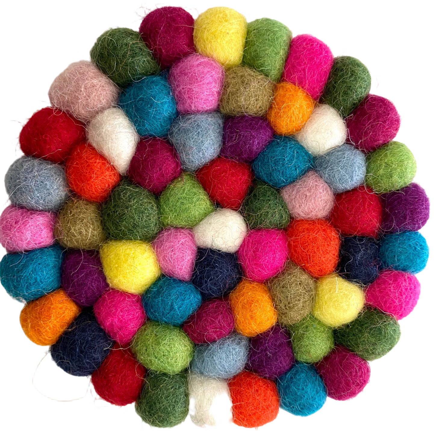 felt ball coaster - colourful