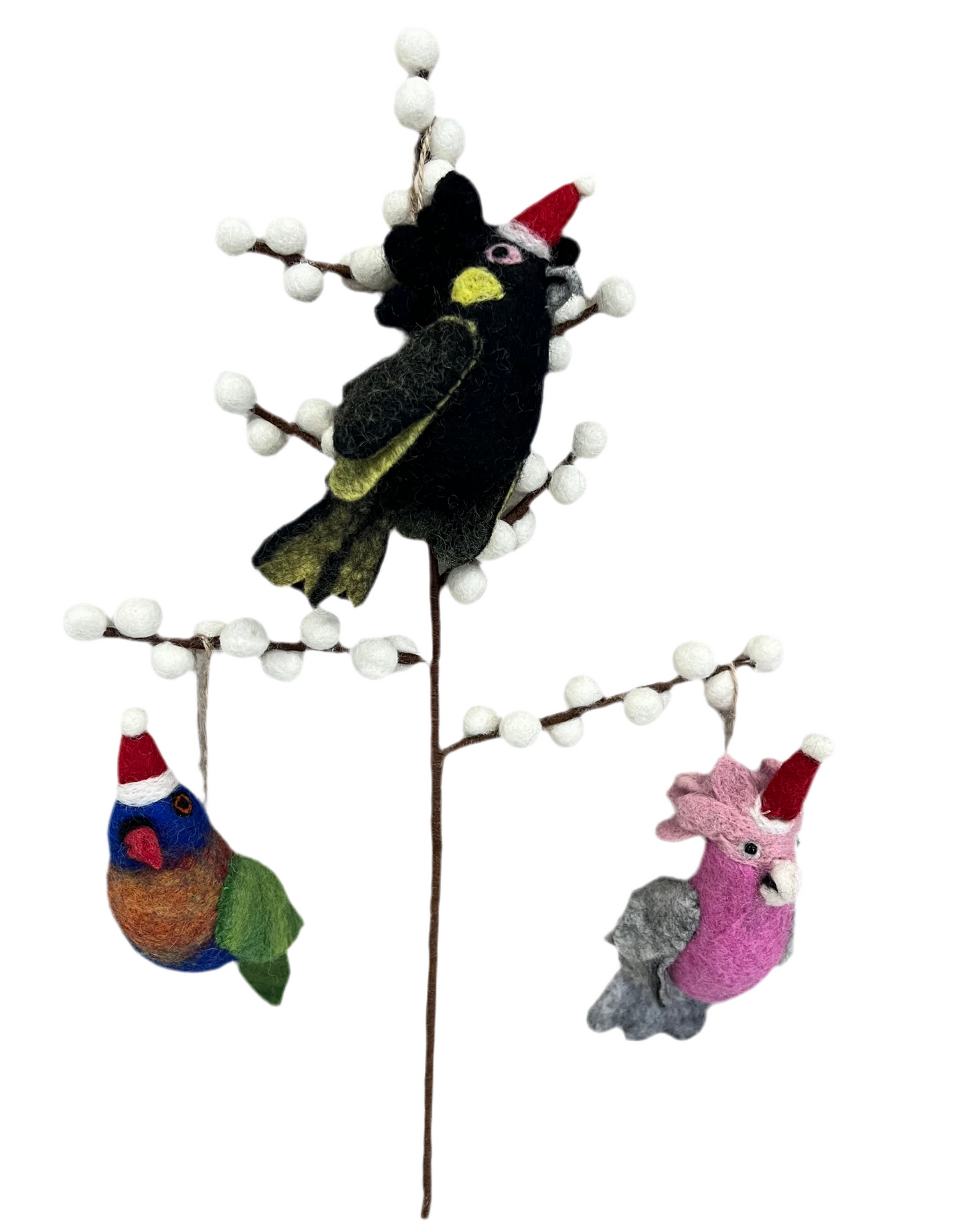 ethik felt || 3D aussie bird xmas decorations