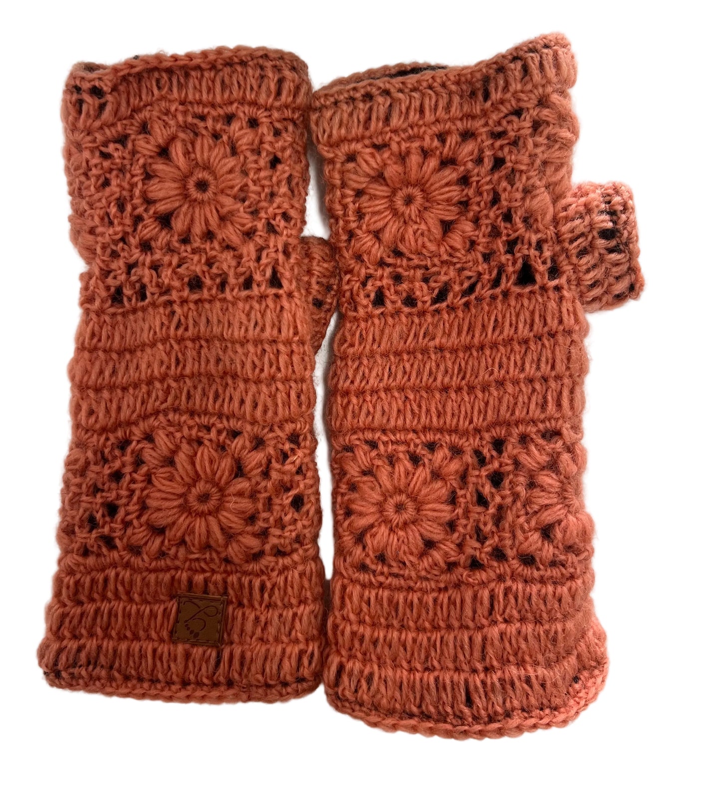 Crochet wool handwarmers