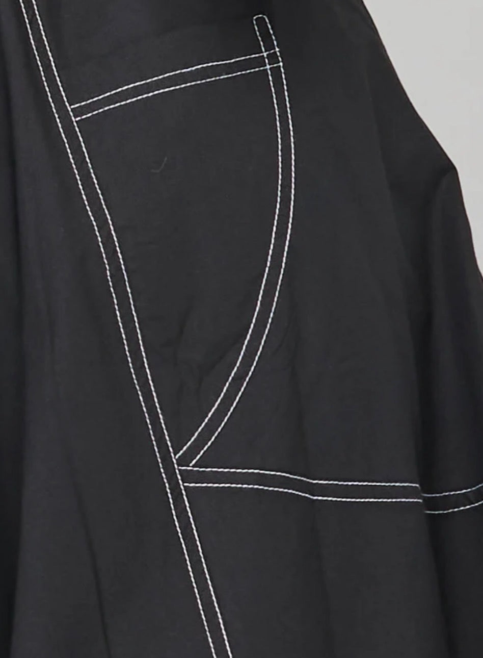 boomshankar || guru pants || black with white stitching