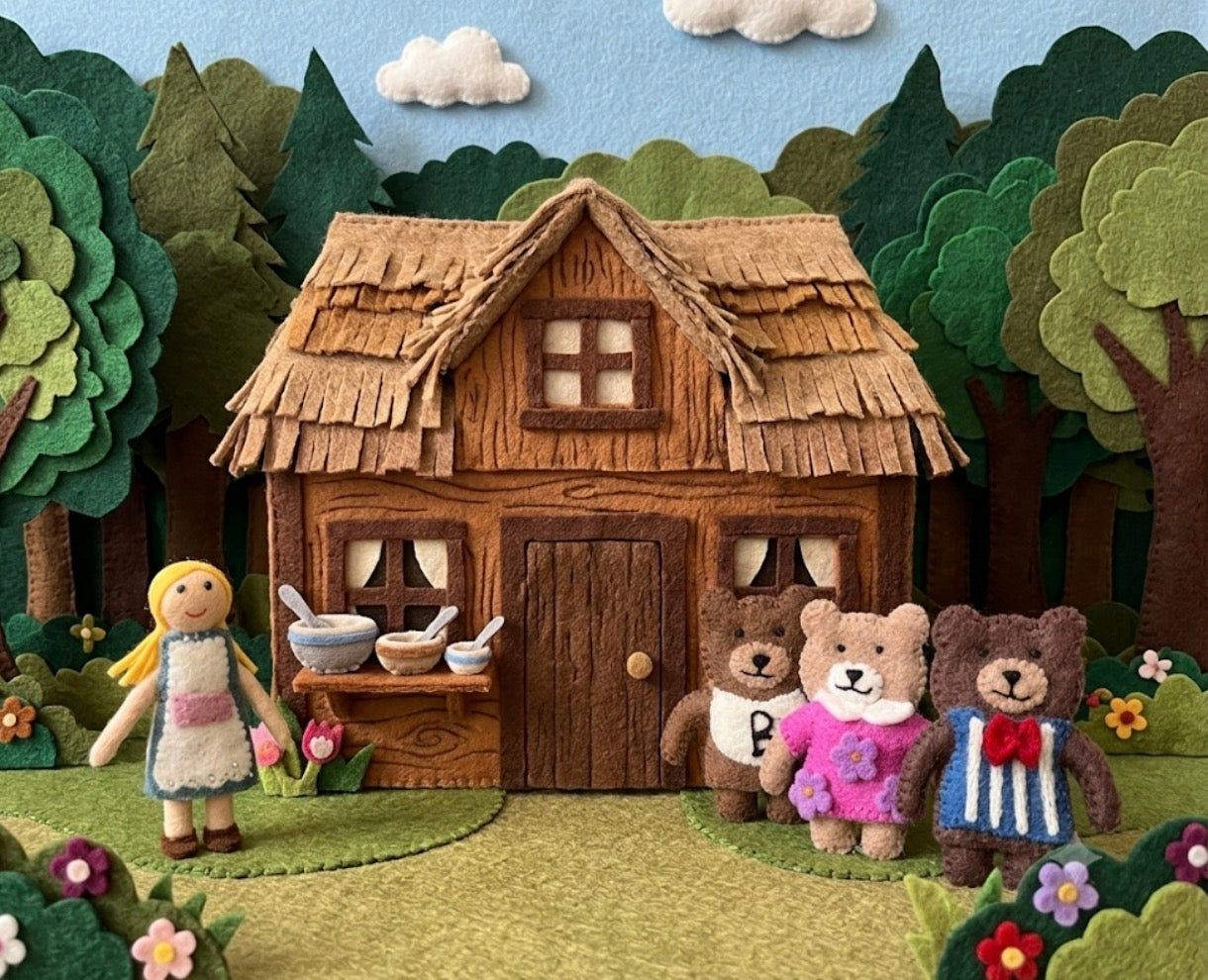 ethik felt || goldilocks and the 3 bears finger puppet set