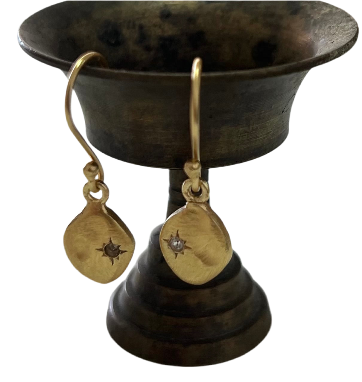 Jaipur gold jewellery || signet stone drop earring
