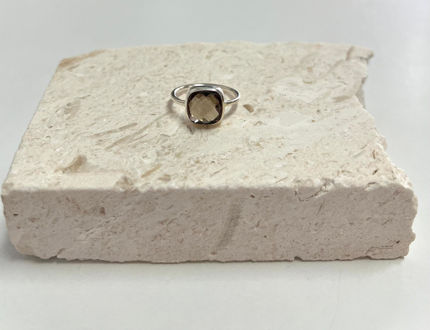 Jaipur silver ring || single stone square cut