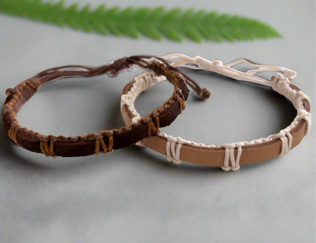 ethik woven bracelets || leather