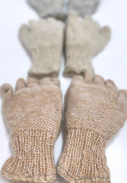 Mohair Fingerless Gloves with mitten