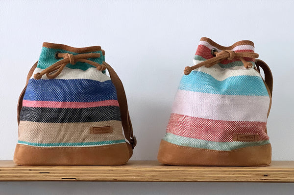 “woven” fair-trade bucket bag