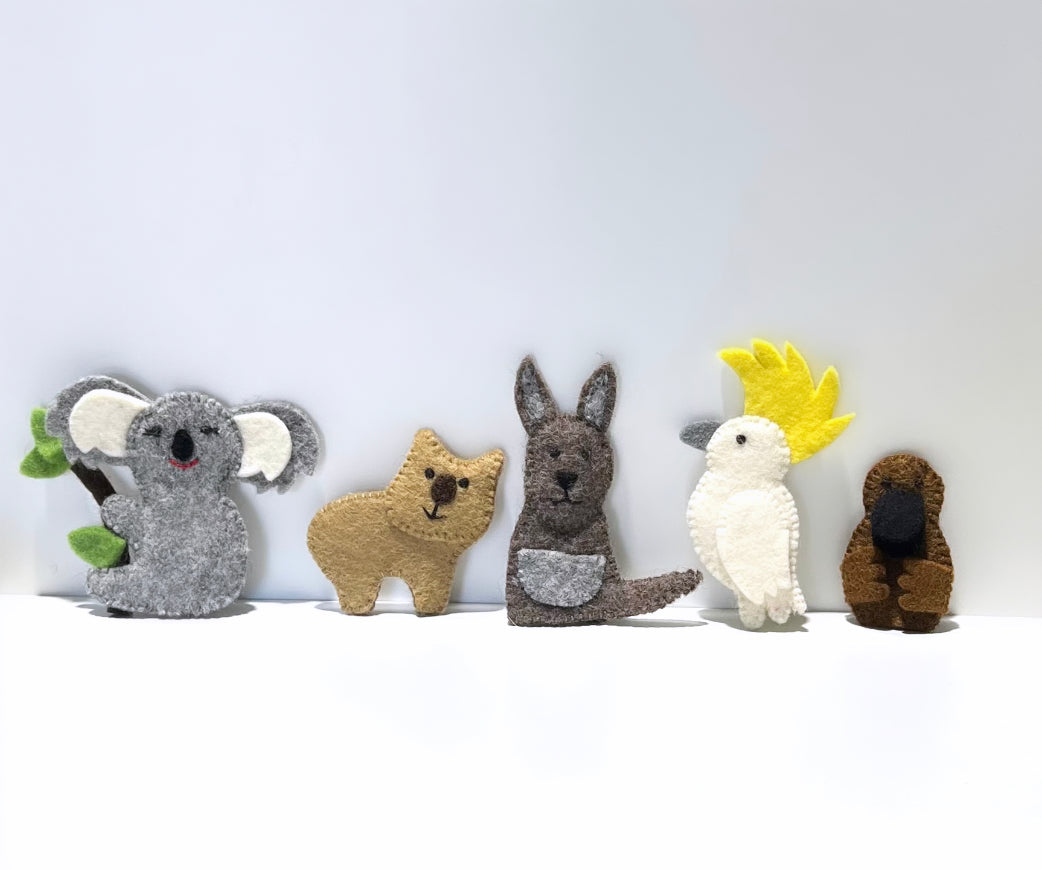 ethik felt || 2 D aussie animal finger-puppet set