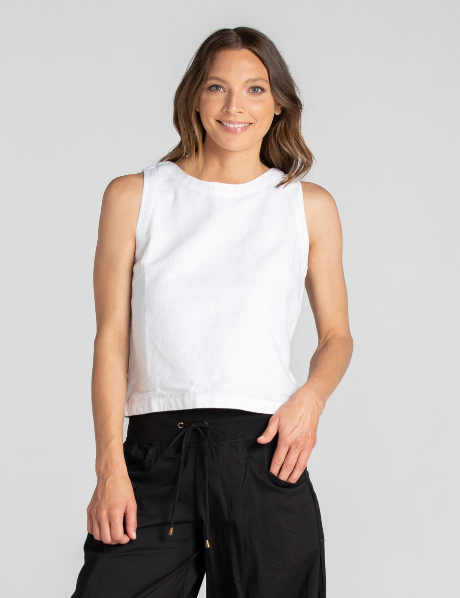 boomshankar || rose linen top|| white